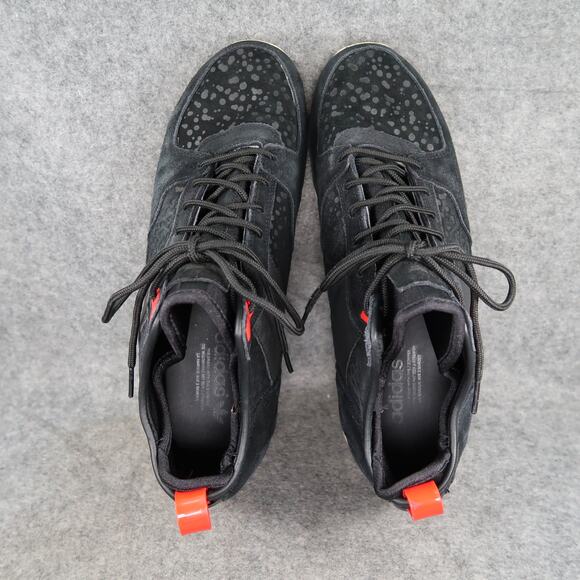 Adidas Shoes Mens 11.5 Military Trail Runner Sneakers Black Leather Primaloft - Picture 7 of 13